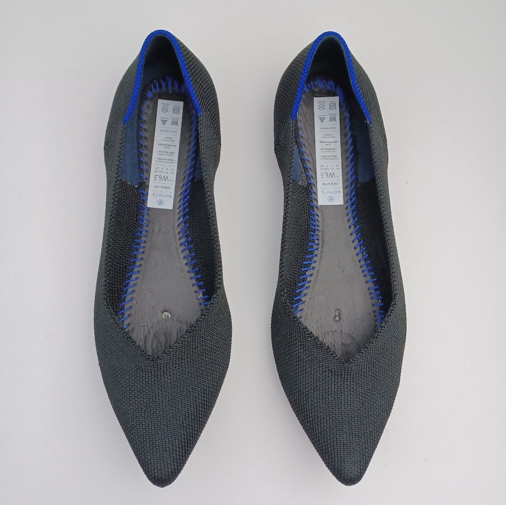 Rothy's The pointed flat knit shoes breathable office wear minimalist 6.5